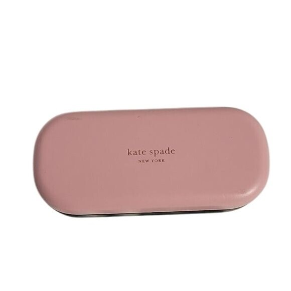 Kate Spade New York Pink & Green Eyeglass Case  Gold Trim designer luxury summer - Picture 1 of 4